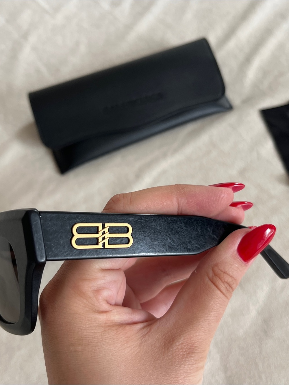 Balenciaga Square-Frame Acetate Sunglasses Black Womens BB0234S NWT - Picture 12 of 15